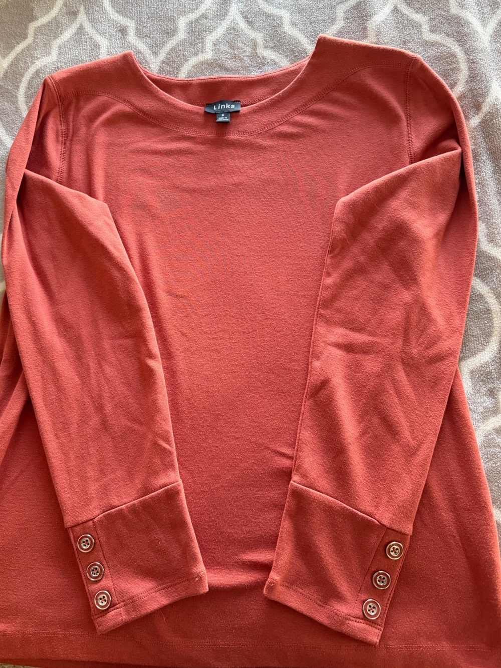 Links of London Rust Red Button Cuff Sweater